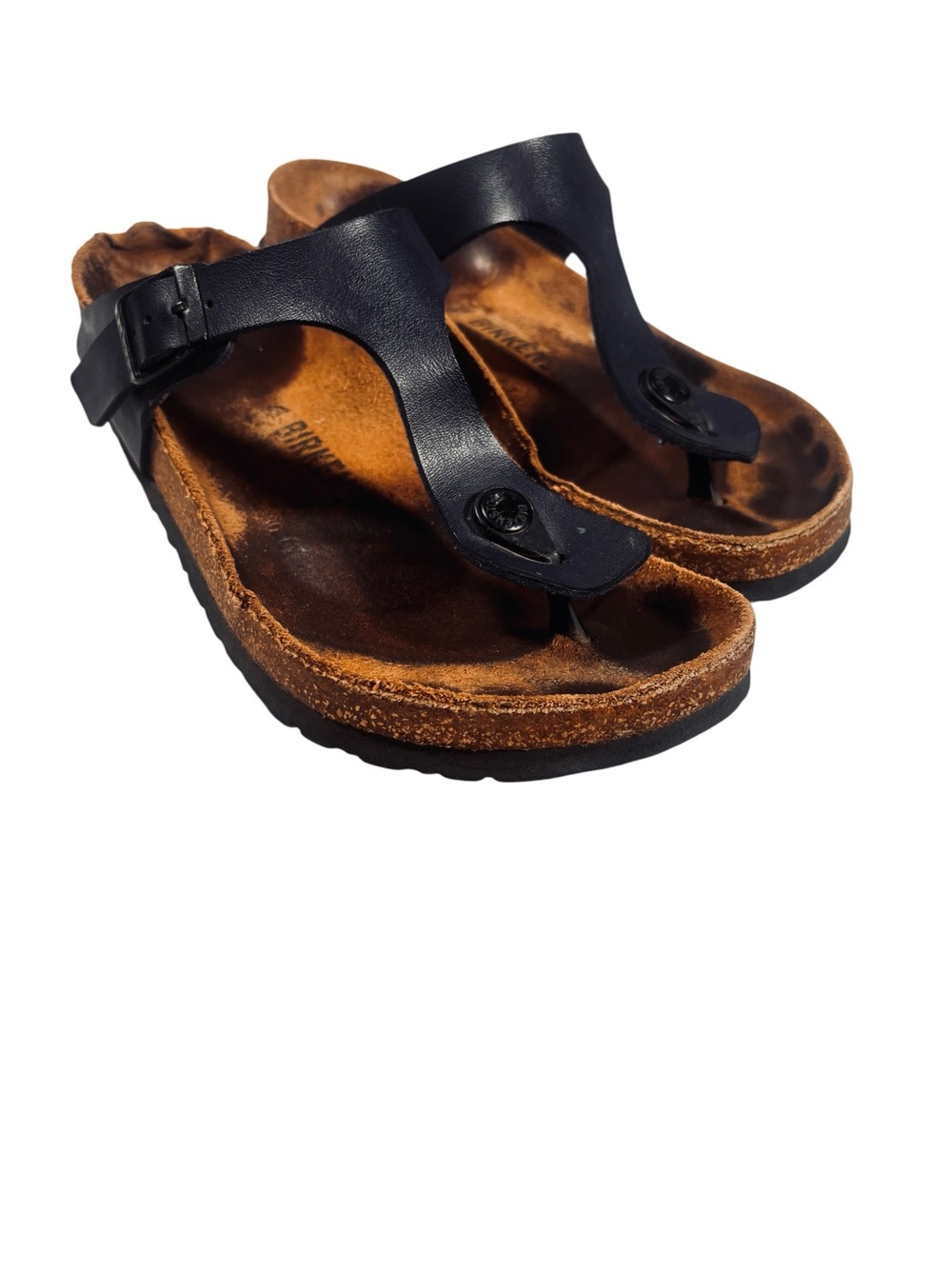 Birkenstock Navy Gizeh Woman Size 8 Leather Comfort Casual